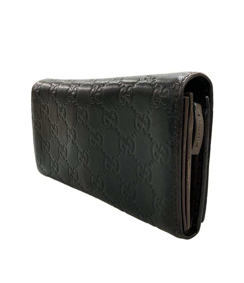 Gucci Long Wallet Leather ssima Black